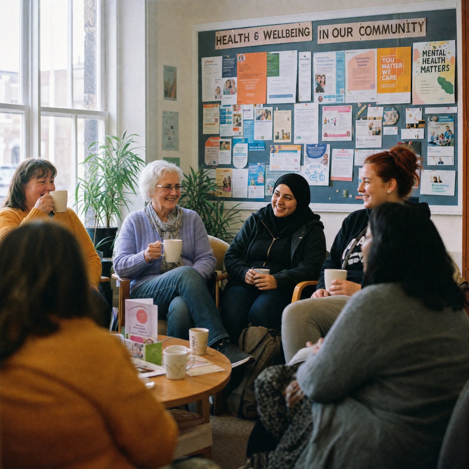 Women at a community information evening